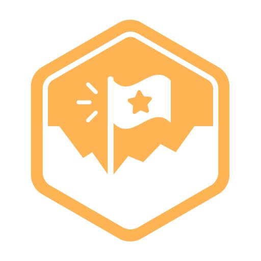 a hexagon with a flag and a star